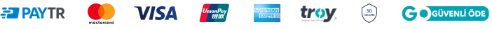 Accepted payment methods: PayTR, Mastercard, Visa, UnionPay, American Express, Troy, 3D Secure